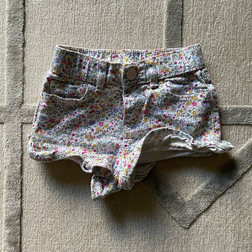 GAP Girls Flower Print Jean Shorts